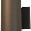 Kichler Cylinders 12" 2-Light Outdoor Cylinder Wall Sconce in Architectural Bronze, (12" H x 4.75" W), 9244AZ