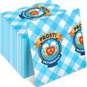200 Pcs Napkins Oktoberfest Party Decoration 13 x 13 Inches Decorative Oktoberfest Blue and White Bavarian Napkins Disposable Paper Napkin for German Dinner Beer Party Supply (Check)