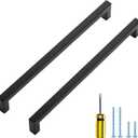 Ravinte 10 Pack Black Cabinet Pulls 10 Inch Square Kitchen Cabinet Handles Matte Black Kitchen Hardware for Drawer Pulls Drawer Handles Come with Screwdriver