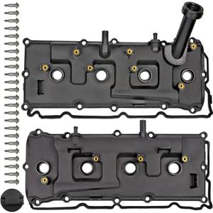 MITZONE Upgrade Aluminum Valve Covers kit Compatible with 2004-2016 Nissan Armada Pathfinder Titan NV2500 NV3500 Infiniti QX56 5.6L # 13264-ZE01A 13264-ZE00A