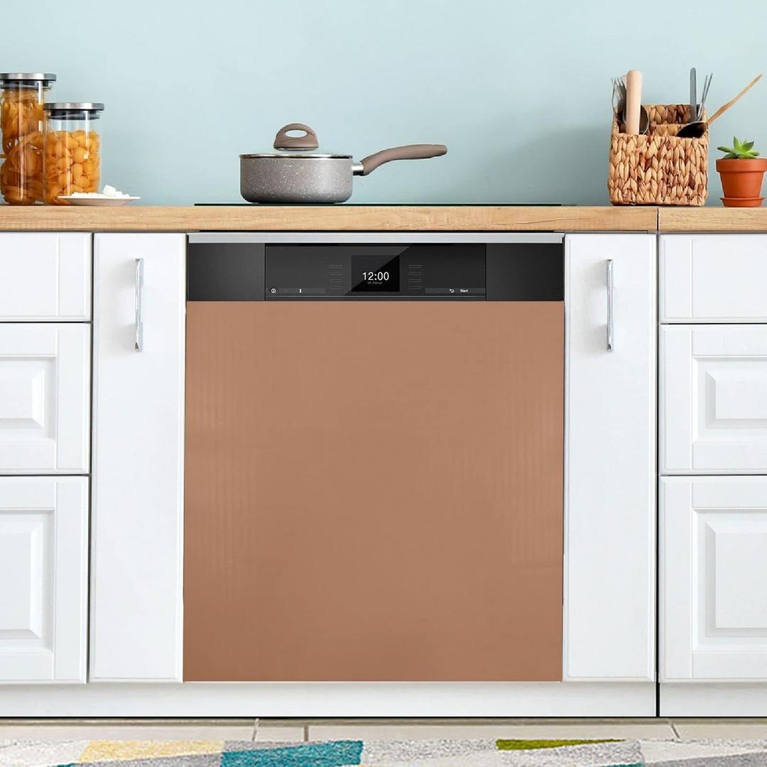 Terracotta Dishwasher Magnet Cover Magnetic Sticker Dish Washer Door Panel Cover Fridge Kitchen Appliance Magnet Decal Sheet Decor 23x26 inch