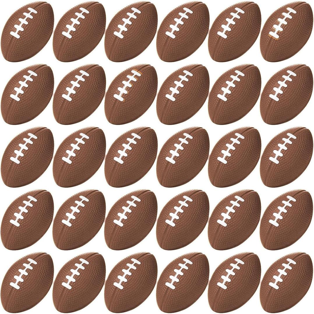 Oleitodh 96 Pcs Mini Football Sports Stress Ball Bulk Mini Foam Sports Ball Kids Adults Football Sports Party Favor Ball Small Relaxable Balls for School Carnival Reward Party Bag Gift Fillers