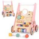 Wooden Baby Walker, Push Walker for Baby Girl 10-12 Months, Montessori Walker Push Toy for Toddlers Learning to Walk