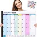Large Desk Calendar 2025-2026 - 18-Month Jumbo 22"x17" (56x43cm) Wall & Desktop Planning Pad with Holiday Markers, Grid Blocks & Tear-Resistant Paper for Home Office School Organization