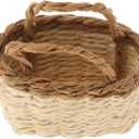 Totority Miniature Woven Basket for Dollhouse Realistic Handheld Prop for Home Decor Crafts and Photography Mini House Supplies Color