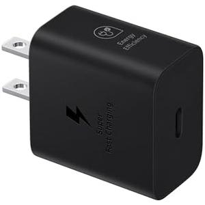 Samsung 25W Wall Charger Power Adapter, Cable Not Included, Super Fast Charging, Compact Design, Energy Efficient, Compatible with Galaxy and USB Type C Devices, Black
