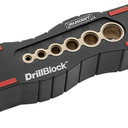 Milescraft 1312 Drill Block - Handheld Drilling Guide, Drilling Jig with Drill Guides for 6 of the Most Common Imperial Drill Bit Sizes, Precision Drilling Tool Accessory