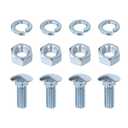 Front Rear Bumper Bolts Kit Capped Round Head Compatible with Ford 7/16-14x1-1/4 (4 Set); Long Carriage Chrome Bumper Bolts, Hex Nuts, and Lock Washers