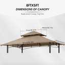 MASTERCANOPY Grill Gazebo Replacement Canopy Top for Model L-GG001PST-F (Beige)