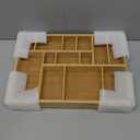 Juvale Bamboo Drawer Organizer Tray with 8 Adjustable Dividers for Kitchen Utensils, Cutlery (14 x 10 x 2 In)
