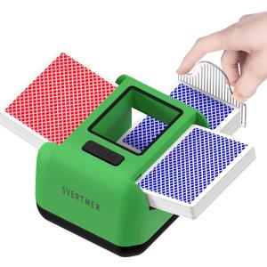 Automatic Card Shuffler|1-2 Deck Electric Card Shuffle Machine|Portable Rechargeable Batteries of Poker,Blackjack,Uno,Skip-Bo,Phase 10 More Playing Shuffler for Home Game,Travel
