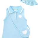 Renotemy Infant Baby Girl Dress Toddler Girl Summer Clothes Outfits Gifts Sport Casual Sundress Polo Dresses for Girls (Blue, M)