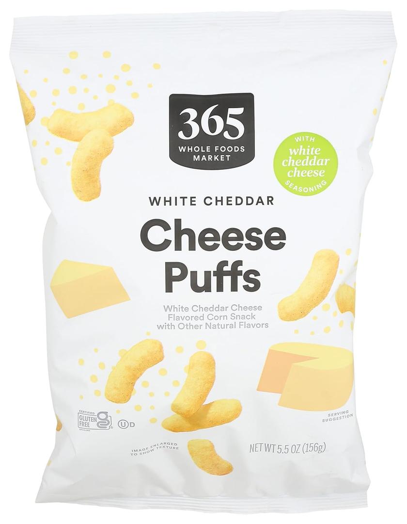 365 by Whole Foods Market, White Cheddar Cheese Puffs, 5.5 Ounce  BBD: 09/19/2025