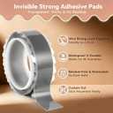 zvp Double Sided Nano Tape, Removable Heavy Duty Mounting Foam Tape, Adhesive Tape for Wall, Carpet, Poster and Picture Hanging Strips (Gray, 1.15 * 394 in)