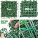 10x10Inch 12Pcs Grass Wall Panels, 4 Layers UV-Anti Boxwood Greenery Hedge with 50 Zip Ties, No Odor Artificial Fake Grass Backdrop for Indoor Outdoor Privacy, Birthday Wedding Decor, 8.3 SQ FT