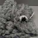 Honeydak Ribbed Rabbit Fur Stuffed Animal Storage Bean Bag Chair Cover (No Filler) Comfy Bean Bag Cover Without Filling or Home Bedroom Decor Organizing Plush Doll Textile Holder (Light Gray,M)