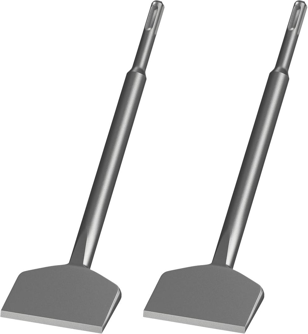 3 Inch SDS Plus Chisel, TOOVEM 3 x10 Inch Wide Cranked Angled Bent Tile Removal Chisel Bit Tool, Compatible with SDS Plus System Impact Drills and Rotary Hammers (2PCS)