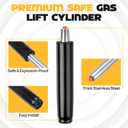 11.5"-17" Office Chair Gas Lift Cylinder, Standard Pneumatic Piston Replacement, 2" Base Hole & 1.1" Top Stem, Fits Chairs with 9.6" Outer Cylinder Length, Easy Install Black Gas Lift