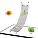 Hamiledyi Bearded Dragon Hammock Lizard Climbing Net Collapsible Reptile Climbing Mesh Bridge Tank Accessories for Gecko Snake Hermit Crab Chameleon (1 Pcs) (Black)