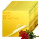 LOPYXBR 12 PCS 8x8 Inch Gold Acrylic Sheet 1/8 Thick Mirror Acrylic Sheet Gold Plastic Mirror Sheet 1/8 Mirror Squares for Wall for Crafts DIY, Home Decor