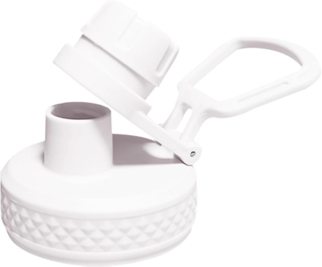 SENDESTAR Spout Lid for Hydroflask Wide Mouth Water Bottle Fits 18 oz 20 oz 32 oz 40 oz 73 oz,Chug Cap Flexible Handle Compatible, Takeya, Simple Modern, Wide Mouth Water Bottle (White)