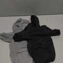 Idepet Pet Dog Hoodies 2 Pack with Pocket, Dog Outfits for Small Pets Chihuahua Clothes Warm Coat Jacket Autumn Puppy Sweatshirt Cats Clothing (Medium, Black+Grey)