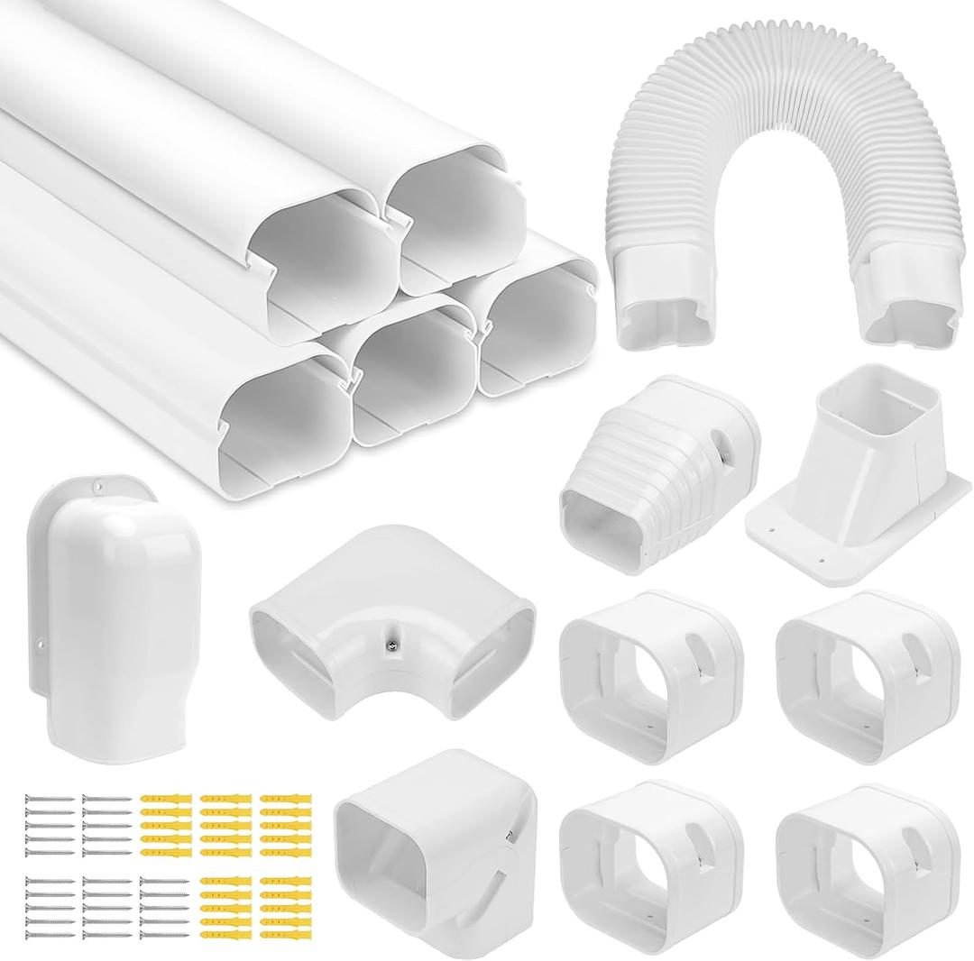 Cenipar 3" W 18.5Ft Mini Split Line Set Cover Line Set Cover Kit for Air Conditioner Mini Split Air Conditioner Heat Pump Durable Protection for Mini Split AC and Systems, Easy Installation