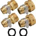Hourleey Garden Hose Repair Connector with Clamps, Fit for 3/4" or 5/8" Garden Hose Fitting, 2 Set
