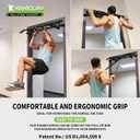 KAKICLAY New Upgrade Pull Up Bar for Doorway with Ergonomic Grip - Upto 440 Lbs Capacity, No Screwing or Slipping - USA Original Patent, Designed, Shipped