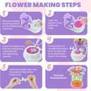 windpaint Fabric Flower Bouquets Toys, Christmas Gifts DIY Craft Kits Toys for Kids, Arts & Crafts for Girls 3 4 5 6 7 8 9 10 Years Old Toddler, Educational Learning Preschool Birthday Gifts(Purple)