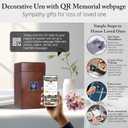 Large Urn for Human Ashes Adult Male Solid,Wooden urn with QR Memorial webpage. Quality Wooden Keepsake Box for Memorial Cremation Ash | Up to 220 lbs Cremains Capacity