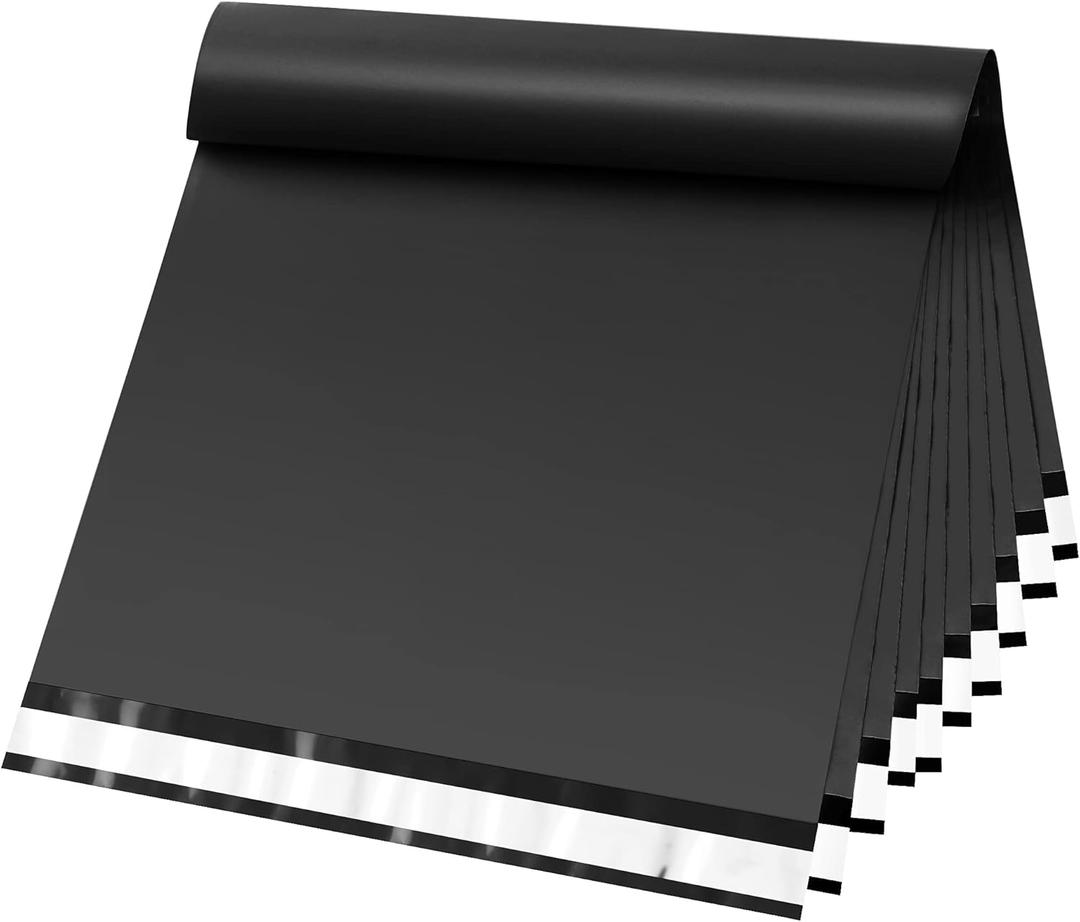 Famagic 200pcs Poly Mailers 12x15.5 Inch Shipping Bags Black Shipping Envelopes Self Seal Mailers Bags Waterproof and Tear-Proof Packaging Bags