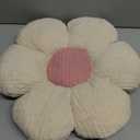 Ivory Flower Decorative Throw Pillows - Cute Daisy Shaped Plush Pillow, 14.9" Soft Floor Seat Cushion