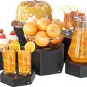 Metal Buffet Risers,6PCS Hexagonal Jewelry Display Risers 2.76 in to 4.02 in Market Display Stands Metal Showcase for Catering Dessert Figures Decoration (Matte Black, 2.76IN to 4.02IN)