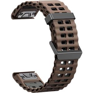 Quickfit 22mm Watch Bands for Garmin Fenix 8 47mm/7/6/5, Sports Ocean Silicone Bands Compatible with Garmin Fenix 8 Pro 47mm/7 Pro/6 Pro/5 Plus/Forerunner 935/945/955/965/Approach S60/S62/Epix 2