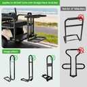 10L0L Golf Cart Rear Seat Bag Holder for Yamaha EZGO Club Car, Foldable No-Drill Bag Rack with Adjustable Height, Anti-Shake Shims & Rust-Resistant Steel