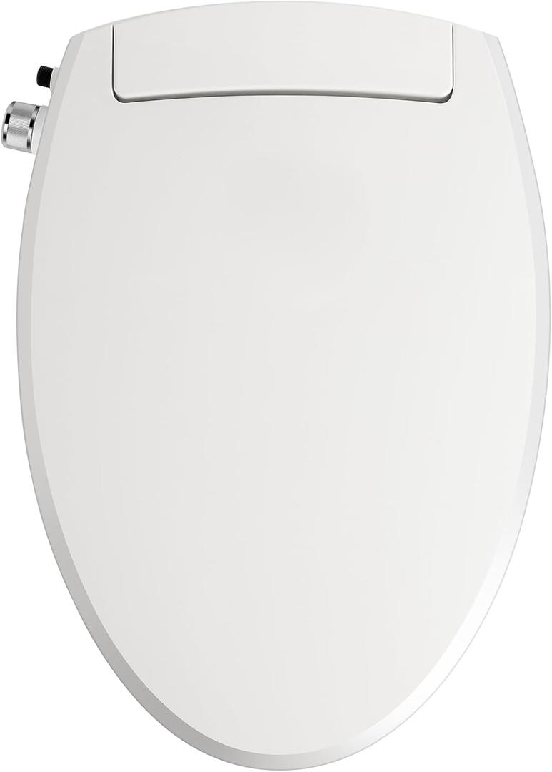 Bidet Toilet Seat Elongated Bidet Seat with Slow-Close, Non-Electric Bidet seat with Dual Nozzles, Fit Elongated Toilet Seat, Water Pressure ControlEasy to Install