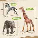 Zippytots 6PCS Safari Animal Figure Toys for Kids 3-5 Realistic Plastic Jungle Animal Figurines African Wildlife Learning Toys for Kids Boys Girls Toddlers