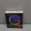 Mini LED Table Lamp with 4-in-1 Wireless Charger, Night Light, Sunrise Alarm Clock, Bluetooth Speaker, Smart Atmosphere Table Lamp for Bedroom, Office, Home Decor (Black)