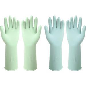 Dishwashing Rubber Gloves Reusable Kitchen Gloves 2Pairs Cleaning Gloves for Washing Dishes Long-lasting&Non-Slip, M
