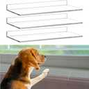 Wenqik 3 Pcs Total Length 35.5'' x 5.25'' Width x 0.16 Thick Clear Pet Window Sill Protector from Dog Cat Scratching Transparent Protection Against Dog Claw Chewing Slobbering Window Cover Guard (Total Length 35.5'' x 5.24'' Width x 0.16 Thick)