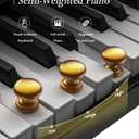 Portable Piano Keyboard, Semi-Weighted Folding Digital Piano 88 Key, Full Size, Wood Grain, Electric Piano Keyboard w/MIDI Bluetooth, Suitable for Adult, Toddler