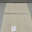 Saro Lifestyle Poly and Linen Blend Hemstitched Table Runner with Hemstitch Border, 16"x90", Natural