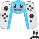 DLseego Joycon Speed Charging Grip for Switch/Switch OLED Joy Con Controller, Portable Gaming Comfort Grip Left Right Handle Joystick Remote Controllers V-Shaped Anti-Slip Holder Accessories Blue