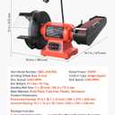 VEVOR 8" Bench Grinder & 2" x 28" Belt Sander Combo, 350W Professional Grinding Sanding Machine with LED Work Light & Protective Eye Shield for Metalworking, Woodworking, Knife Sharpening