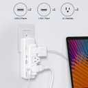 2 x ELEGRP Outlet Extender with 3 Rotating Surge Protector Outlets, Multi Plug Outlet Adapter with 3 USB Ports, Power Strip with Spaced Outlet Splitter for Home, Office, Travel, ETL Listed, White, 1 Pack