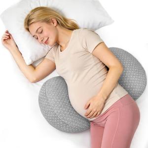 Pregnancy Wedge Pillow for Sleeping, Adjustable Maternity Pillow for Side Sleepers, Supports Back, Belly & Hip, Ideal for Pregnant Women, Bamboo Rayon Removable Cover, Grey (Standard)