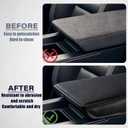 Center Console Armrest Cover Compatible with Honda Prologue EV 2024 2025 2026 Black Leather Middle Armrest Box Cover Arm Rest Lid Pad Protector Interior Accessories(Orange Stitches)