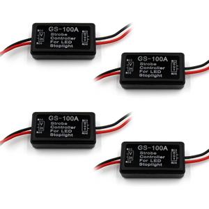 FXC 4Pack 24W Flash Strobe Controller Flasher Module for LED Brake Light Tail Stop Light 12-30V
