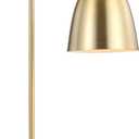 JONATHAN Y 26" Brass Gold Arched Metal Table Lamp with White Marble Base, Modern Glam Desk Lamp for Living Room, Bedroom or Home Office, LED Bulb Included JYL1092A